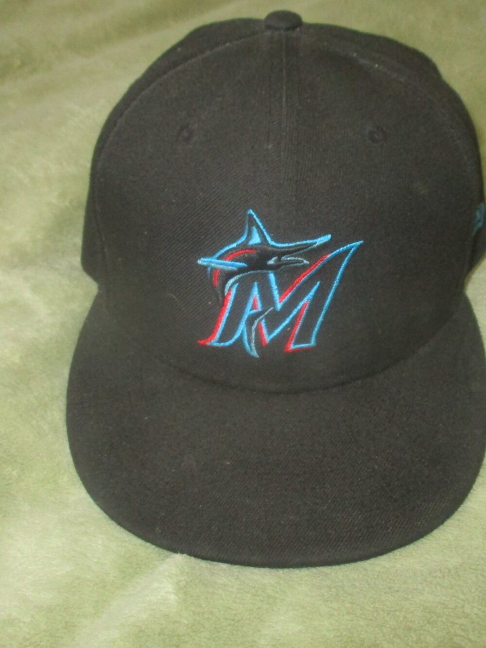 Florida Marlins New Era 59Fifty Fitted BB Hat Sz 7 1/8 Raised Marlin
